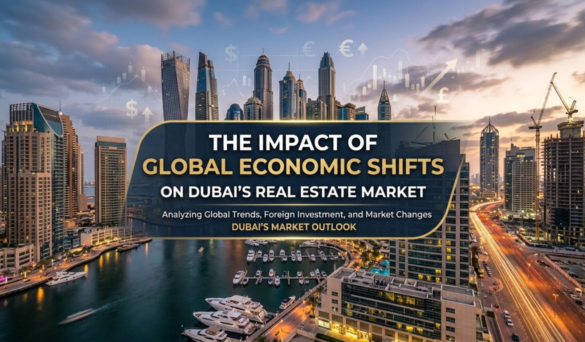 Dubai skyline showing the impact of global economic shifts on the real estate market